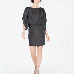 Jessica Howard Womens Silver Kimono Sleeve Short Blouson Dress